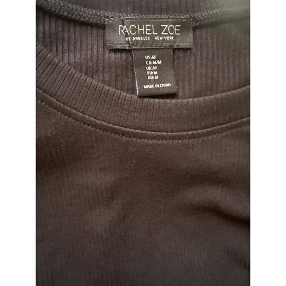 Black Midi Dress With Waist Tie Detail By Rachel Zoe Size M - Picture 4 of 4